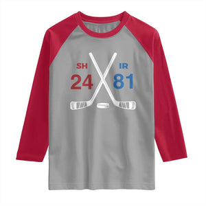 Funny Romance Hockey Raglan Shirt 24 81 Numbers Sport Ice Hockey Team TS11 Sport Gray Red Print Your Wear