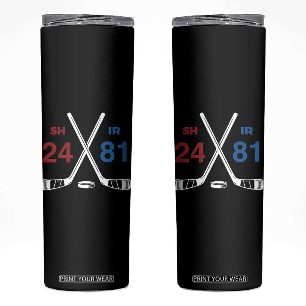 Funny Romance Hockey Skinny Tumbler 24 81 Numbers Sport Ice Hockey Team TS11 Black Print Your Wear