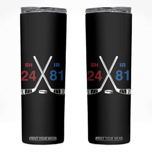Funny Romance Hockey Skinny Tumbler 24 81 Numbers Sport Ice Hockey Team TS11 Black Print Your Wear