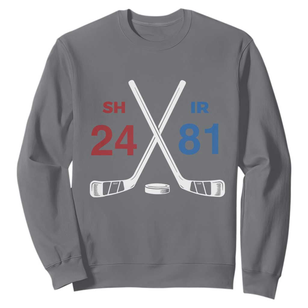 Funny Romance Hockey Sweatshirt 24 81 Numbers Sport Ice Hockey Team TS11 Charcoal Print Your Wear