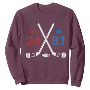 Funny Romance Hockey Sweatshirt 24 81 Numbers Sport Ice Hockey Team TS11 Maroon Print Your Wear
