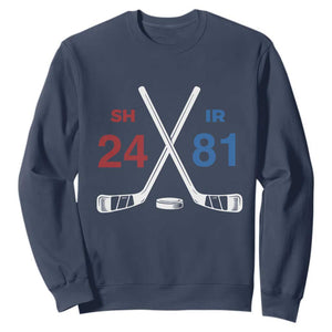 Funny Romance Hockey Sweatshirt 24 81 Numbers Sport Ice Hockey Team TS11 Navy Print Your Wear