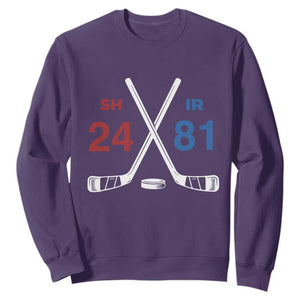 Funny Romance Hockey Sweatshirt 24 81 Numbers Sport Ice Hockey Team TS11 Purple Print Your Wear