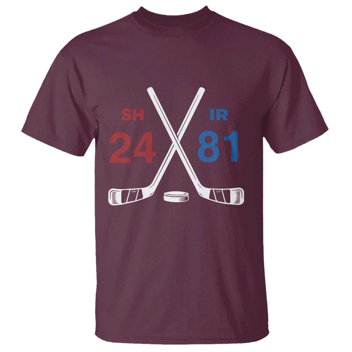 Funny Romance Hockey T Shirt 24 81 Numbers Sport Ice Hockey Team TS11 Maroon Print Your Wear