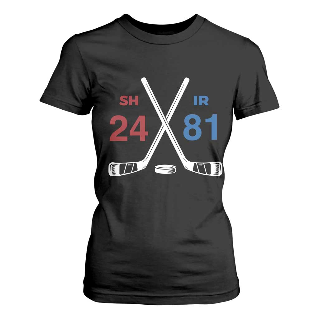 Funny Romance Hockey T Shirt For Women 24 81 Numbers Sport Ice Hockey Team TS11 Black Print Your Wear