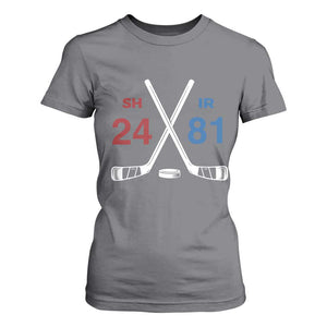 Funny Romance Hockey T Shirt For Women 24 81 Numbers Sport Ice Hockey Team TS11 Charcoal Print Your Wear