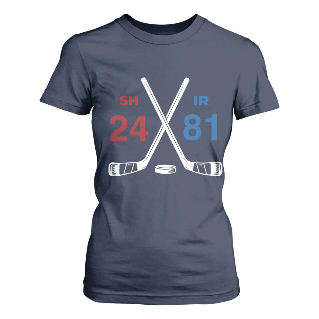 Funny Romance Hockey T Shirt For Women 24 81 Numbers Sport Ice Hockey Team TS11 Navy Print Your Wear
