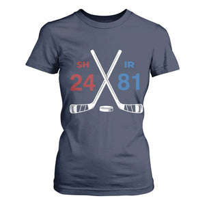 Funny Romance Hockey T Shirt For Women 24 81 Numbers Sport Ice Hockey Team TS11 Navy Print Your Wear