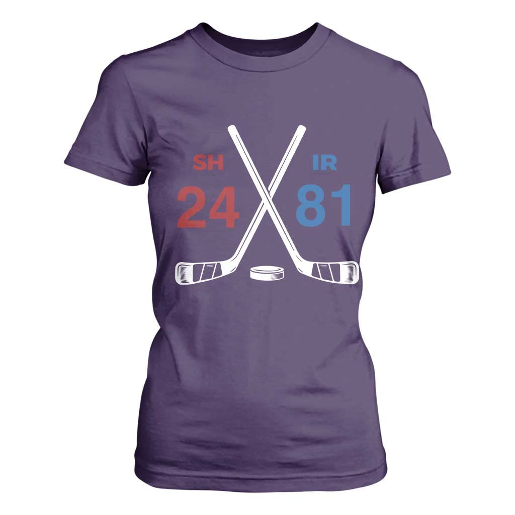 Funny Romance Hockey T Shirt For Women 24 81 Numbers Sport Ice Hockey Team TS11 Purple Print Your Wear
