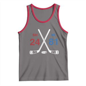 Funny Romance Hockey Tank Top 24 81 Numbers Sport Ice Hockey Team TS11 Deep Heather Red Print Your Wear