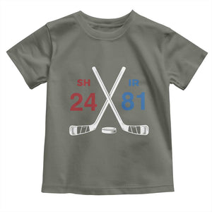 Funny Romance Hockey Toddler T Shirt 24 81 Numbers Sport Ice Hockey Team TS11 Military Green Print Your Wear