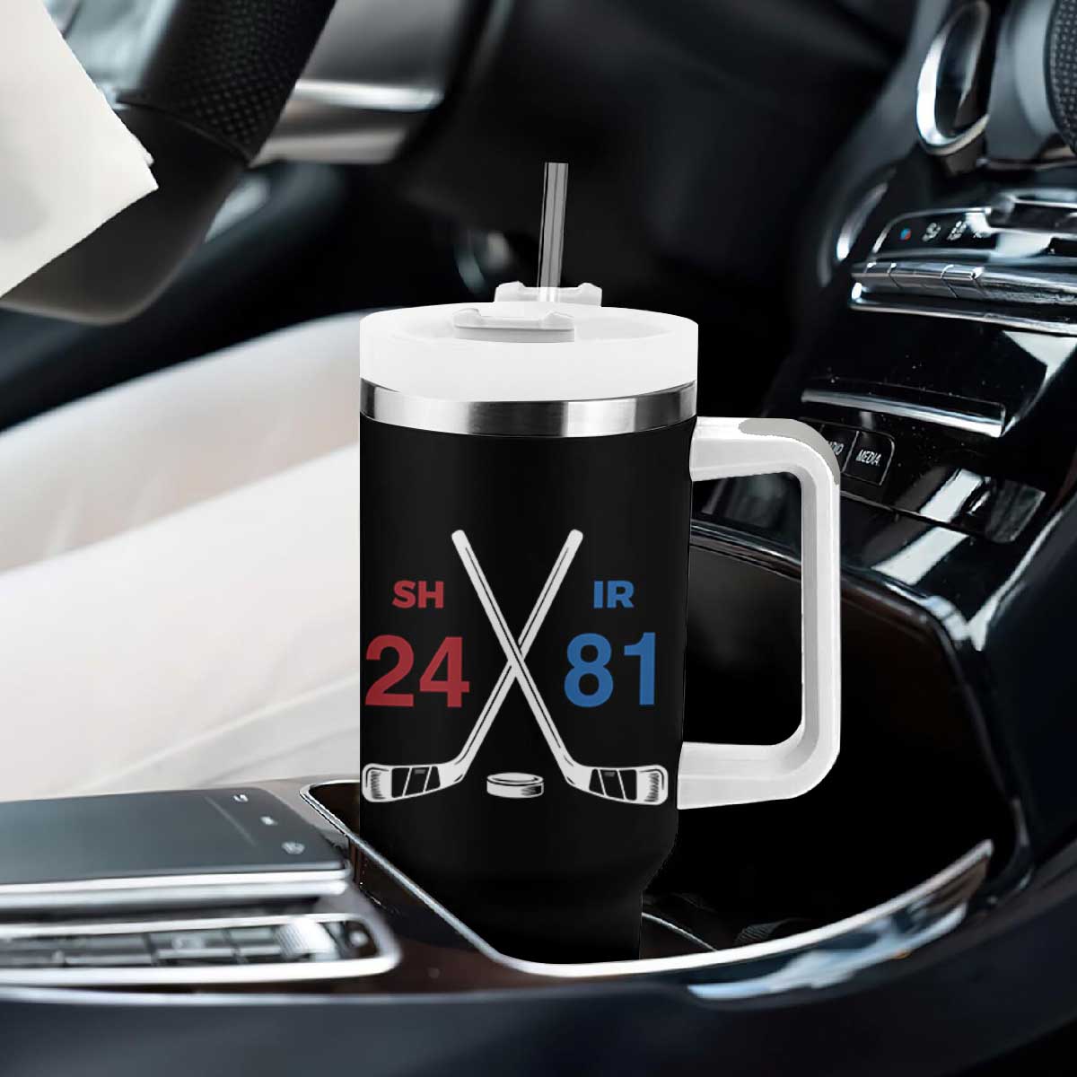 Funny Romance Hockey Tumbler With Handle 24 81 Numbers Sport Ice Hockey Team TS11 Print Your Wear