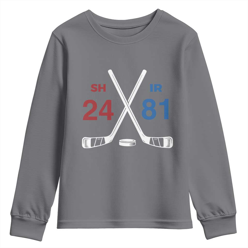 Funny Romance Hockey Youth Sweatshirt 24 81 Numbers Sport Ice Hockey Team TS11 Charcoal Print Your Wear