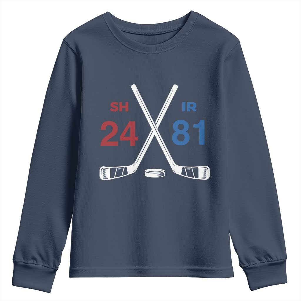 Funny Romance Hockey Youth Sweatshirt 24 81 Numbers Sport Ice Hockey Team TS11 Navy Print Your Wear