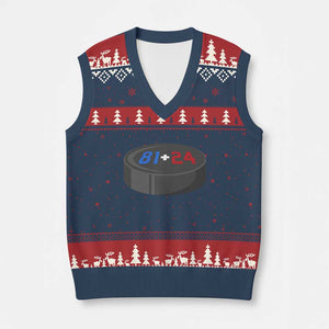 Funny Romance Hockey Lover V-Neck Knit Sweater Vest 24 81 Jersey Numbers Sport TS11 Navy Red Print Your Wear