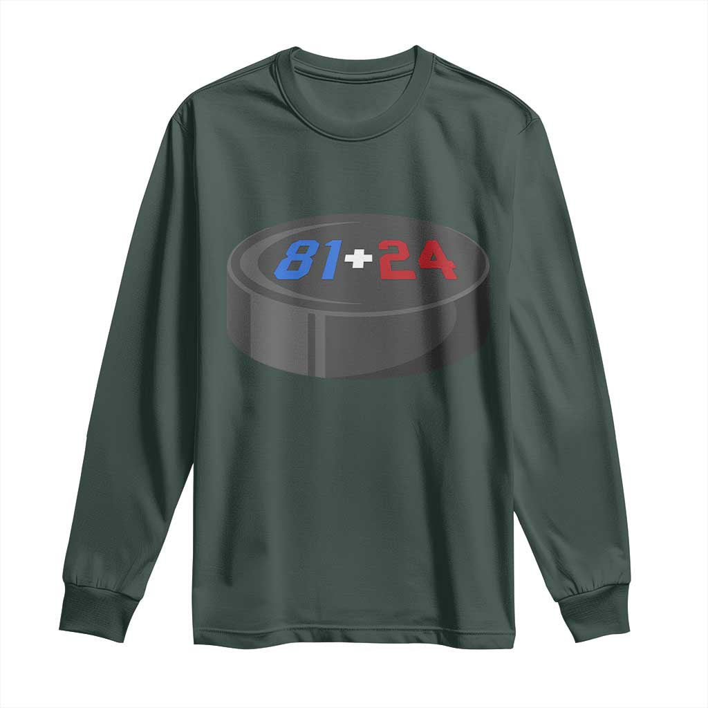 Funny Romance Hockey Lover Long Sleeve Shirt 24 81 Jersey Numbers Sport TS11 Dark Forest Green Print Your Wear