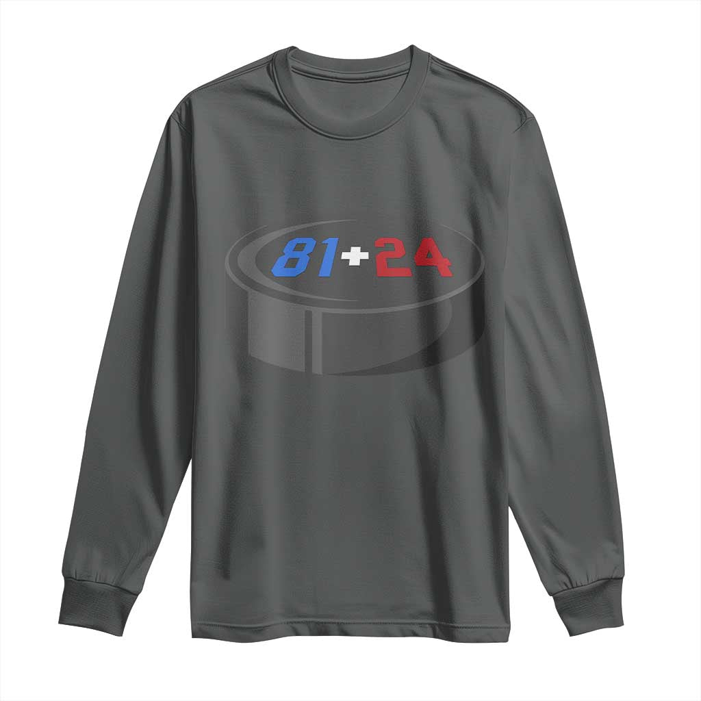 Funny Romance Hockey Lover Long Sleeve Shirt 24 81 Jersey Numbers Sport TS11 Dark Heather Print Your Wear