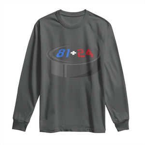 Funny Romance Hockey Lover Long Sleeve Shirt 24 81 Jersey Numbers Sport TS11 Dark Heather Print Your Wear