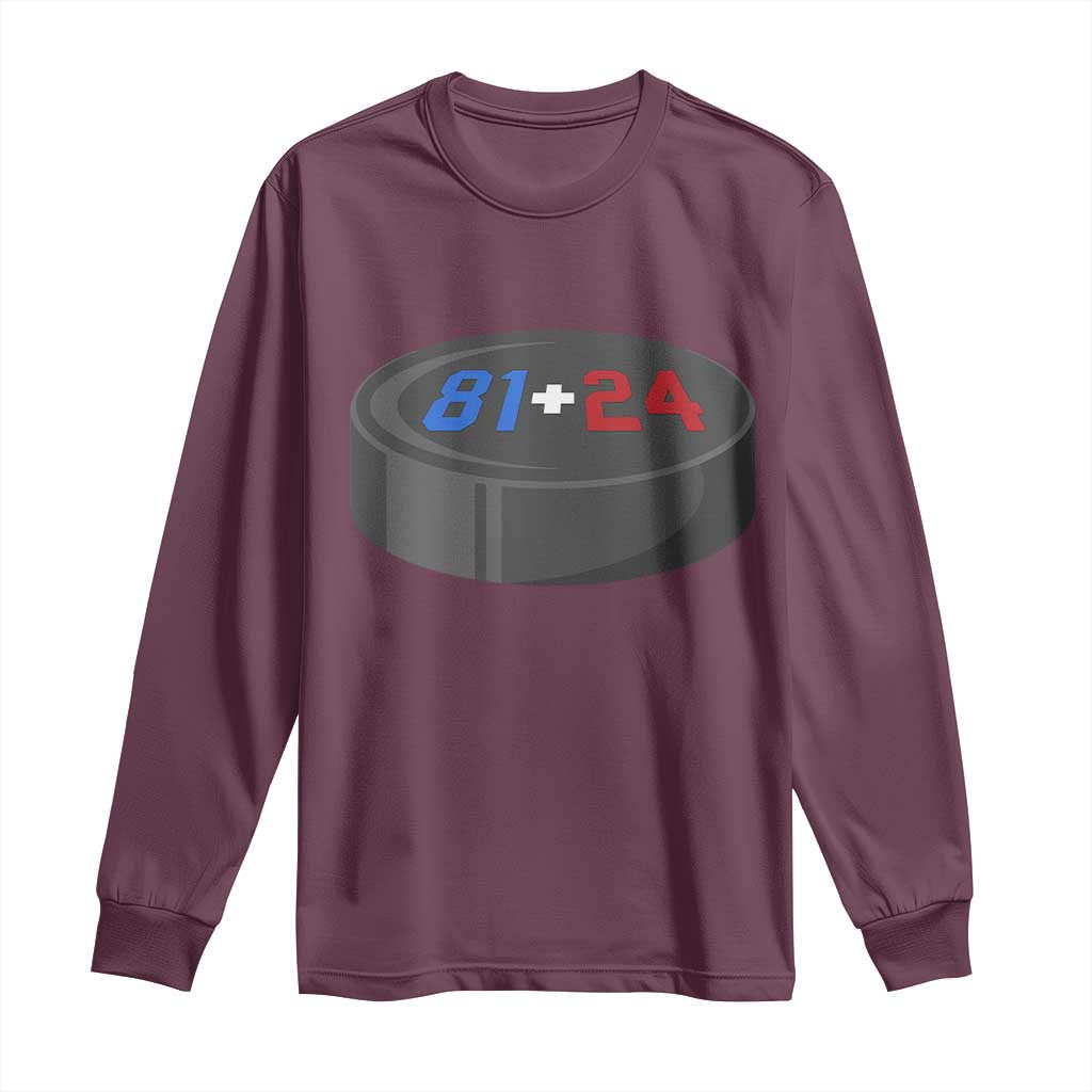 Funny Romance Hockey Lover Long Sleeve Shirt 24 81 Jersey Numbers Sport TS11 Maroon Print Your Wear