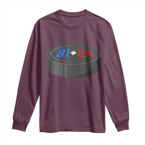 Funny Romance Hockey Lover Long Sleeve Shirt 24 81 Jersey Numbers Sport TS11 Maroon Print Your Wear
