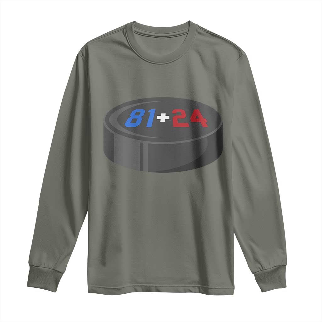 Funny Romance Hockey Lover Long Sleeve Shirt 24 81 Jersey Numbers Sport TS11 Military Green Print Your Wear