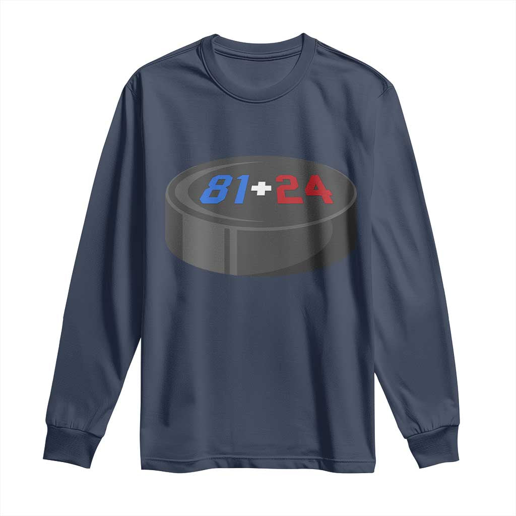 Funny Romance Hockey Lover Long Sleeve Shirt 24 81 Jersey Numbers Sport TS11 Navy Print Your Wear