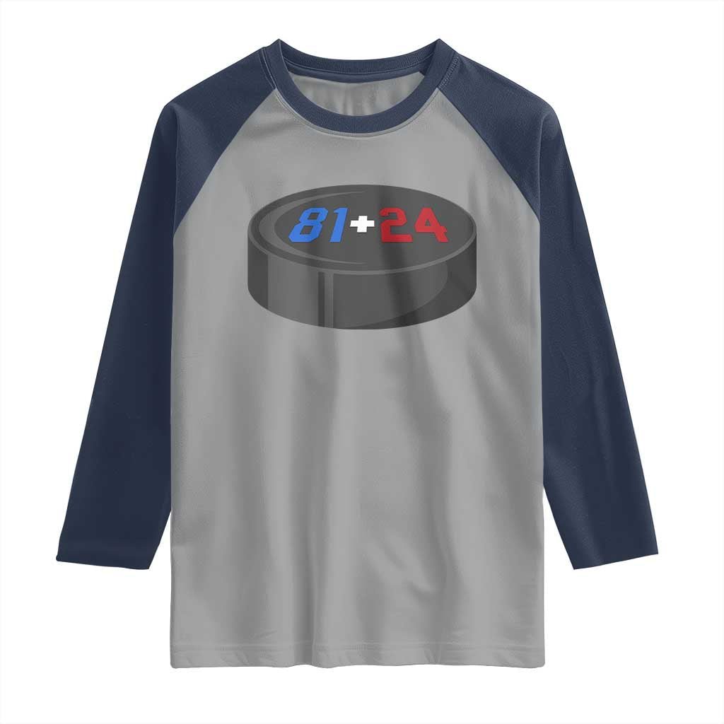 Funny Romance Hockey Lover Raglan Shirt 24 81 Jersey Numbers Sport TS11 Sport Gray Navy Print Your Wear