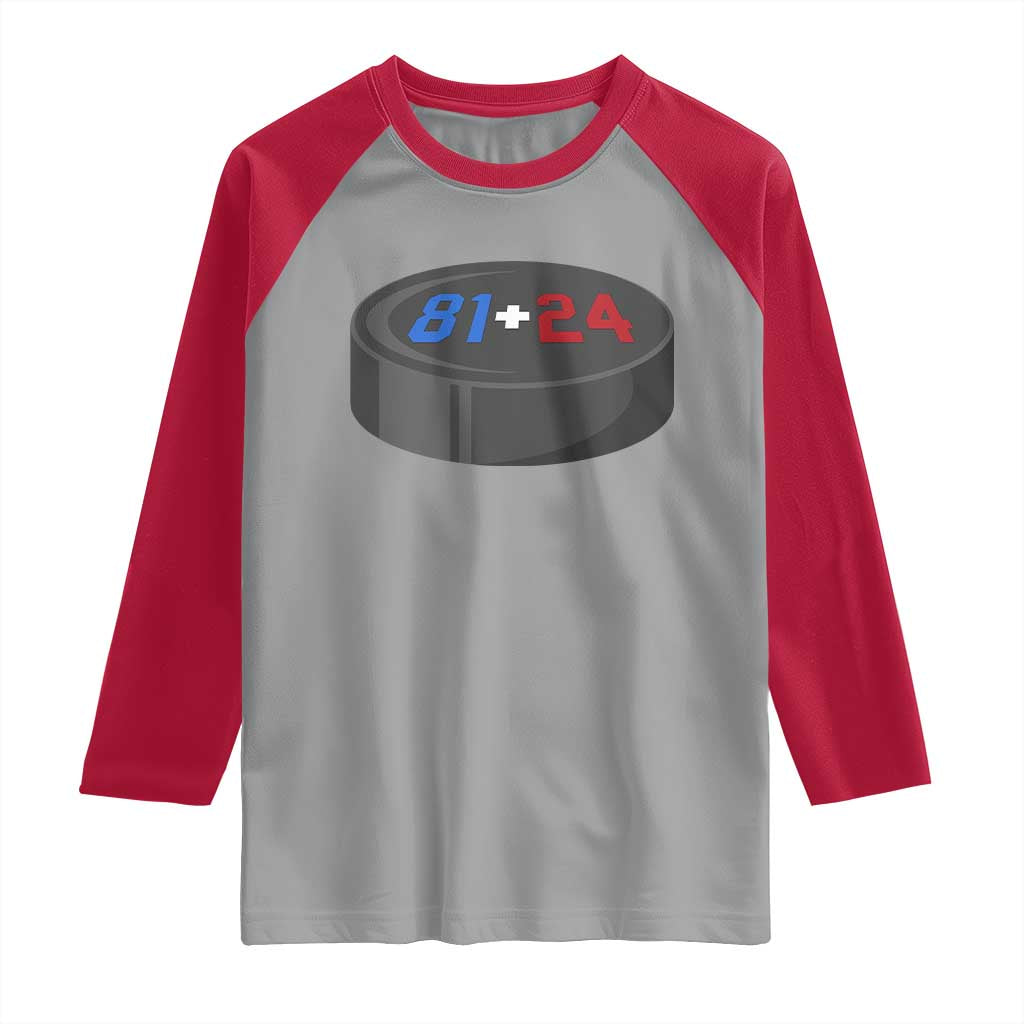 Funny Romance Hockey Lover Raglan Shirt 24 81 Jersey Numbers Sport TS11 Sport Gray Red Print Your Wear