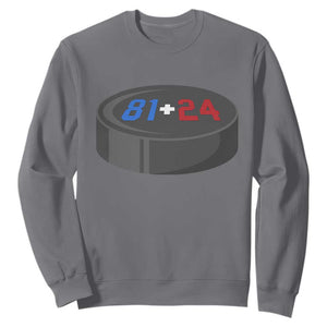 Funny Romance Hockey Lover Sweatshirt 24 81 Jersey Numbers Sport TS11 Charcoal Print Your Wear