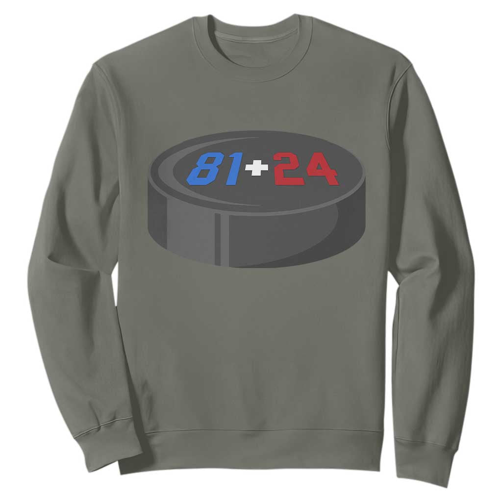 Funny Romance Hockey Lover Sweatshirt 24 81 Jersey Numbers Sport TS11 Military Green Print Your Wear