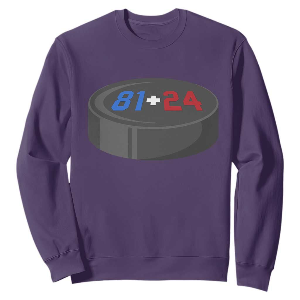 Funny Romance Hockey Lover Sweatshirt 24 81 Jersey Numbers Sport TS11 Purple Print Your Wear