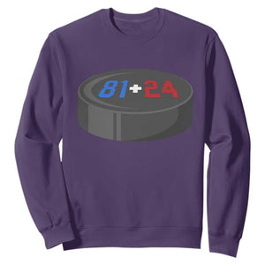 Funny Romance Hockey Lover Sweatshirt 24 81 Jersey Numbers Sport TS11 Purple Print Your Wear