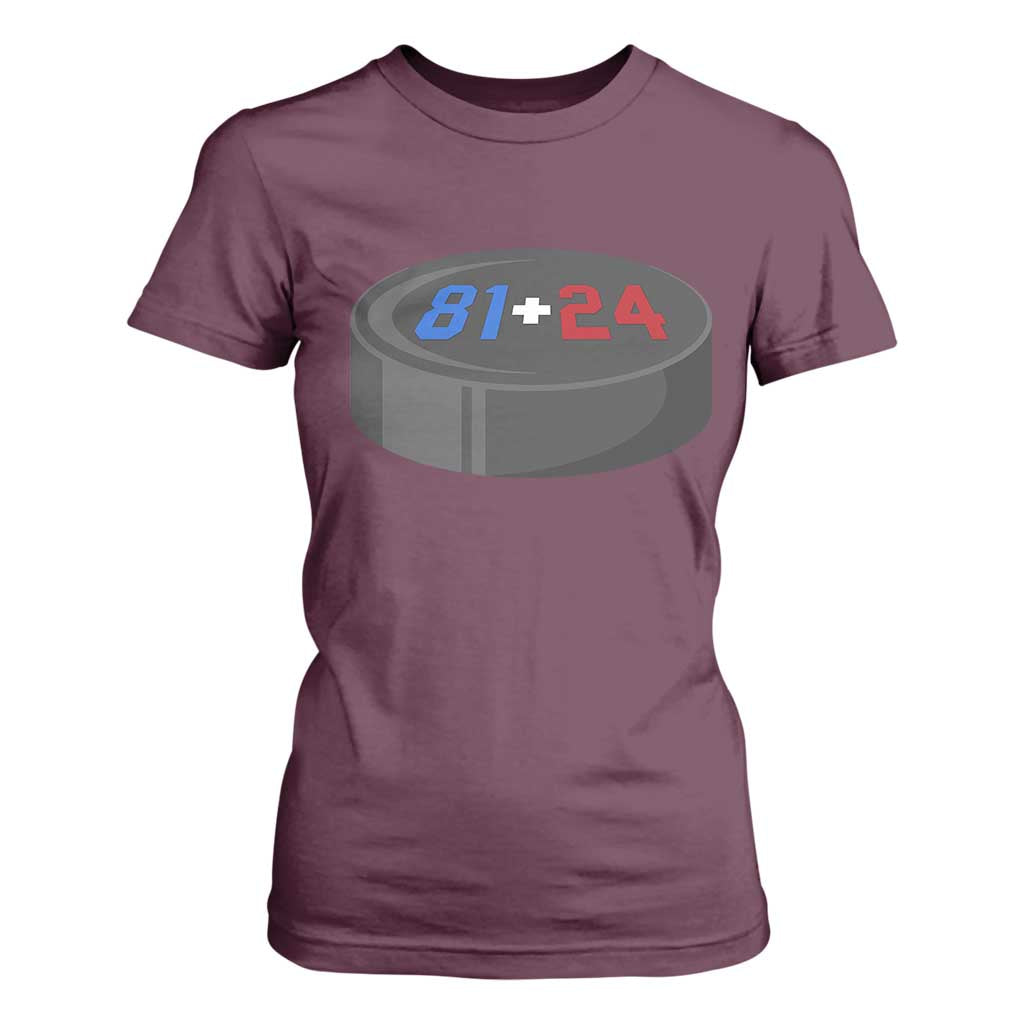 Funny Romance Hockey Lover T Shirt For Women 24 81 Jersey Numbers Sport TS11 Maroon Print Your Wear