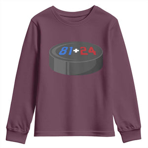 Funny Romance Hockey Lover Youth Sweatshirt 24 81 Jersey Numbers Sport TS11 Maroon Print Your Wear