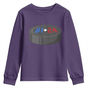 Funny Romance Hockey Lover Youth Sweatshirt 24 81 Jersey Numbers Sport TS11 Purple Print Your Wear