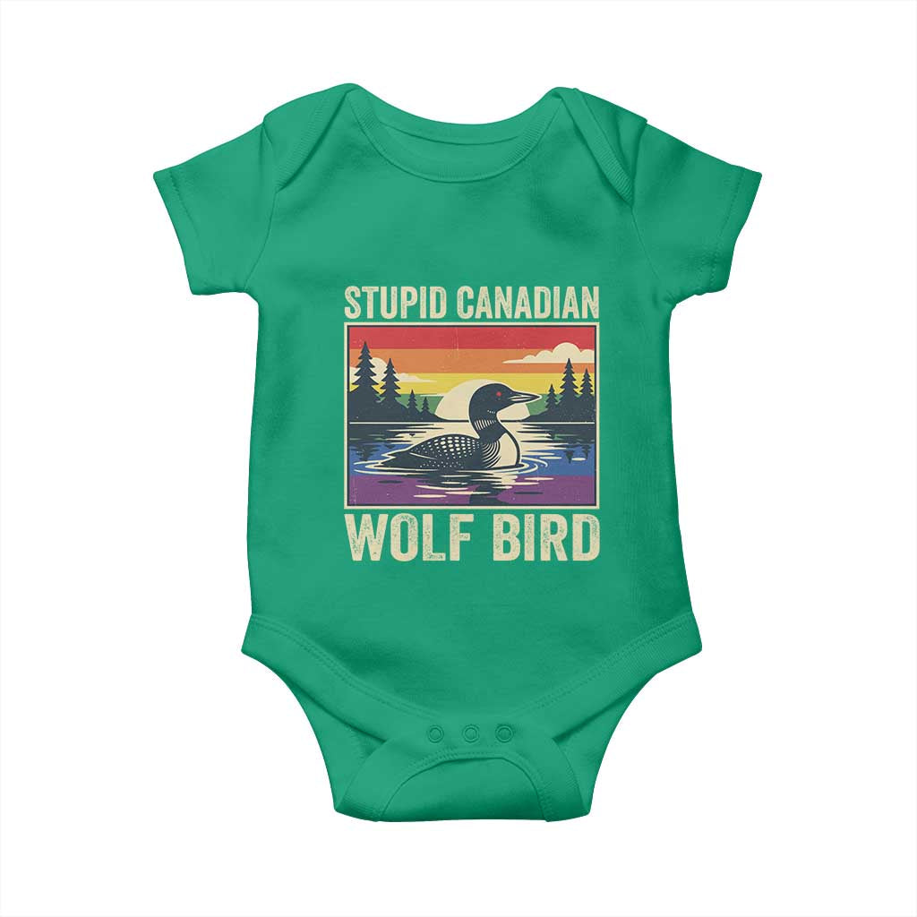 Stupid Canadian Wolf Bird Baby Onesie Funny Common Loon Meme LGBT Hockey TS11 Irish Green Print Your Wear