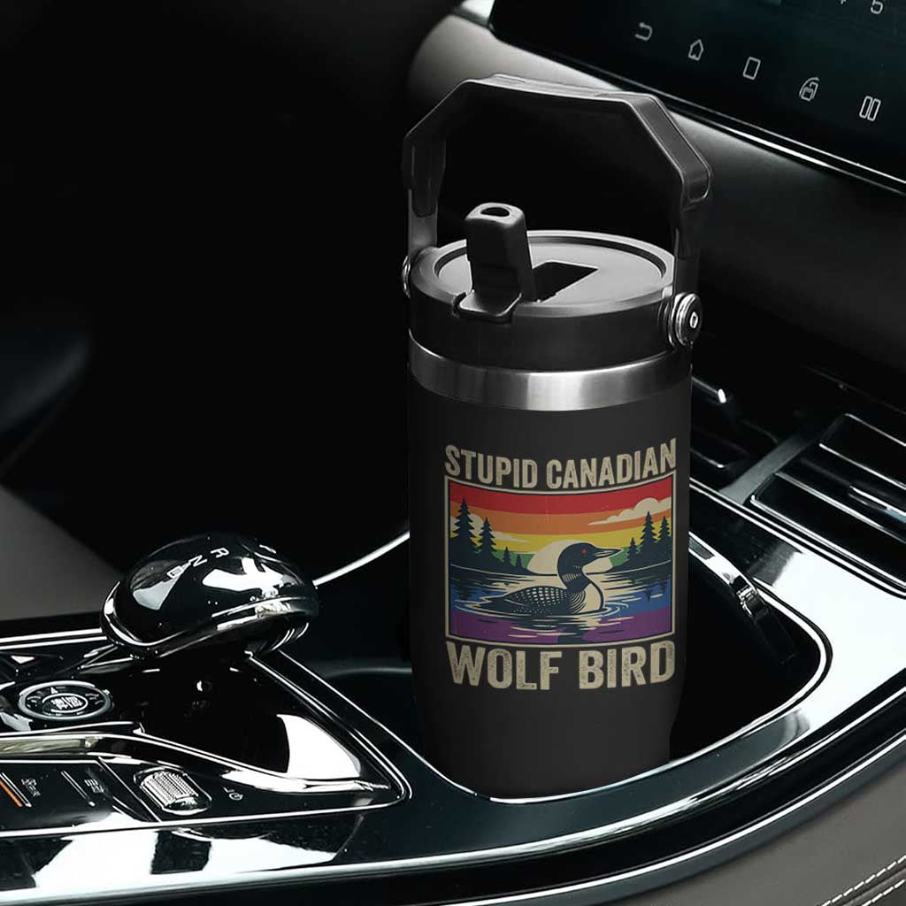 Stupid Canadian Wolf Bird Flip Straw Tumbler Funny Common Loon Meme LGBT Hockey TS11 Print Your Wear