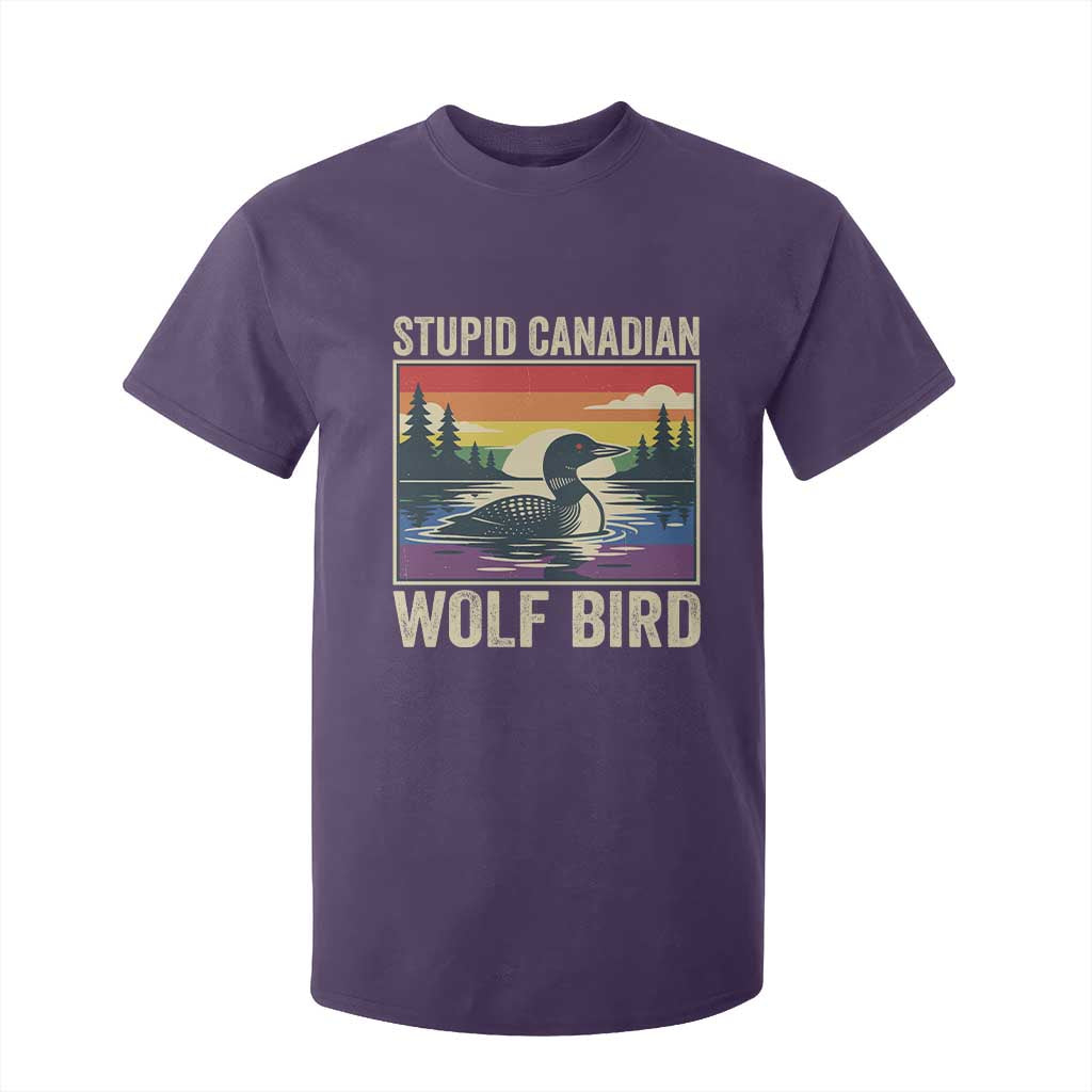 Stupid Canadian Wolf Bird T Shirt For Kid Funny Common Loon Meme LGBT Hockey TS11 Purple Print Your Wear