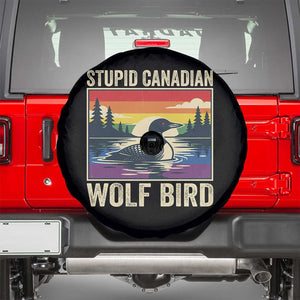 Stupid Canadian Wolf Bird Spare Tire Cover Funny Common Loon Meme LGBT Hockey TS11 Black Print Your Wear