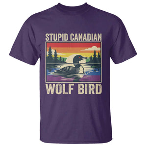 Stupid Canadian Wolf Bird T Shirt Funny Common Loon Meme LGBT Hockey TS11 Purple Print Your Wear