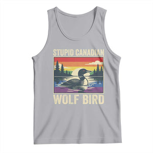Stupid Canadian Wolf Bird Tank Top Funny Common Loon Meme LGBT Hockey TS11 Athletic Heather Print Your Wear