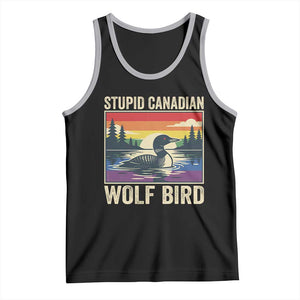 Stupid Canadian Wolf Bird Tank Top Funny Common Loon Meme LGBT Hockey TS11 Black Athletic Heather Print Your Wear