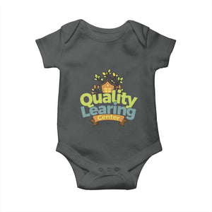 Funny Day Care Baby Onesie Quality Learing Center Learning School Quote TS11 Dark Heather Print Your Wear