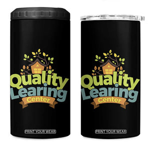 Funny Day Care 4 in 1 Can Cooler Tumbler Quality Learing Center Learning School Quote TS11 One Size: 16 oz Black Print Your Wear