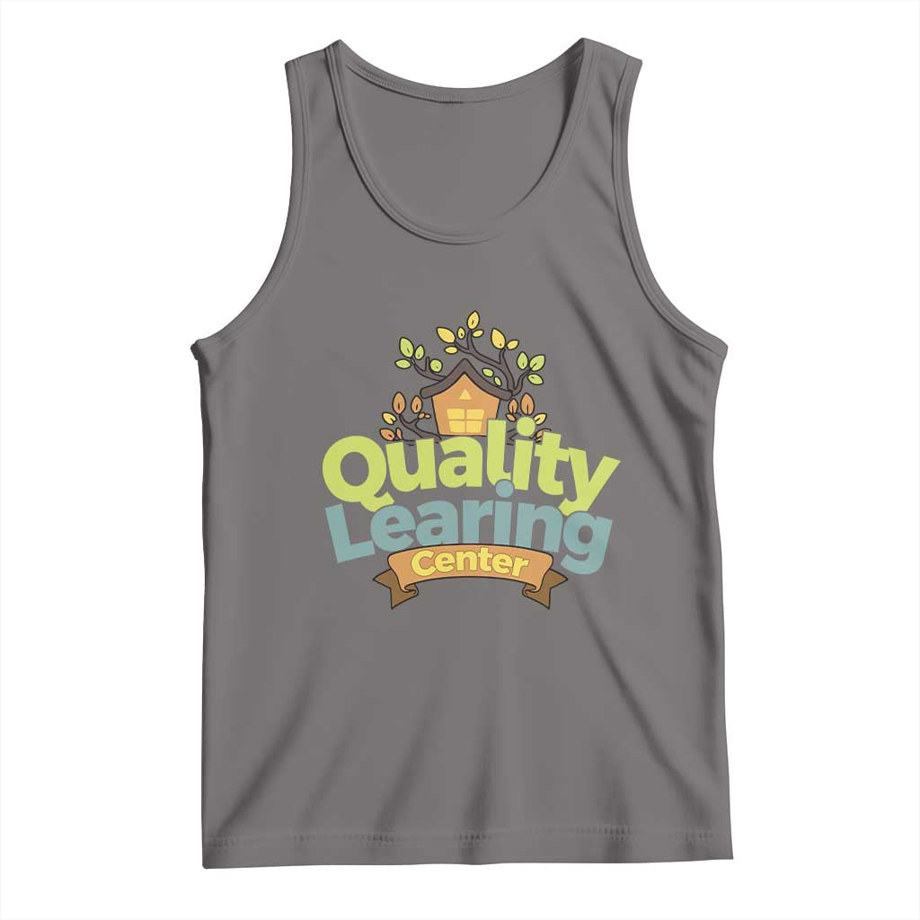 Funny Day Care Tank Top Quality Learing Center Learning School Quote TS11 Deep Heather Print Your Wear
