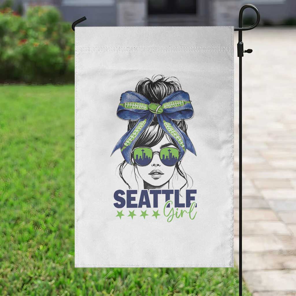 Seattle Girl Garden Flag Funny Sport Fan Game Day Messy Bun TS11 Print Your Wear