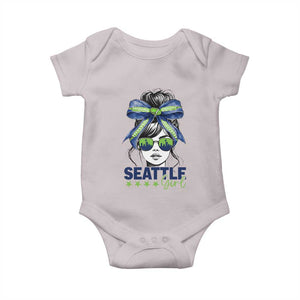 Seattle Girl Baby Onesie Funny Sport Fan Game Day Messy Bun TS11 Ice Gray Print Your Wear