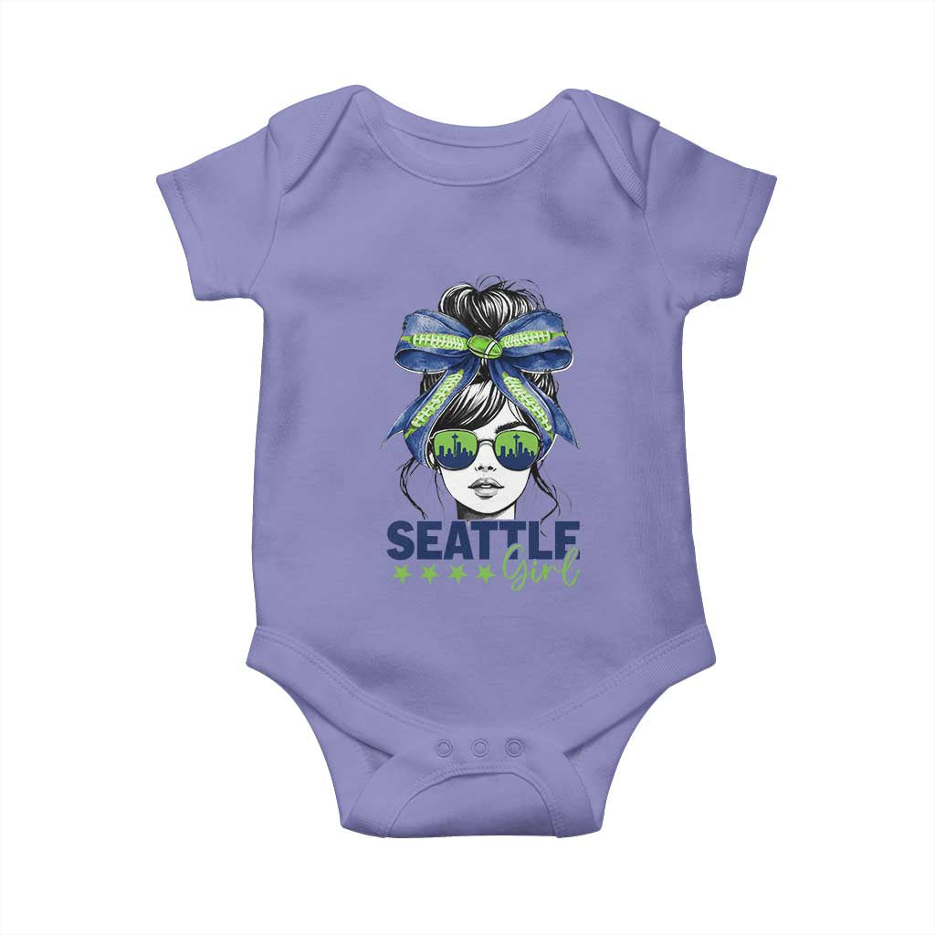 Seattle Girl Baby Onesie Funny Sport Fan Game Day Messy Bun TS11 Violet Print Your Wear
