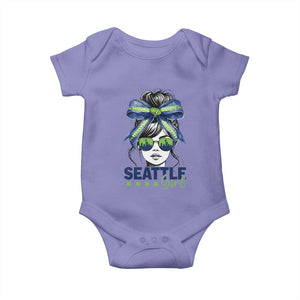Seattle Girl Baby Onesie Funny Sport Fan Game Day Messy Bun TS11 Violet Print Your Wear