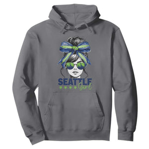 Seattle Girl Hoodie Funny Sport Fan Game Day Messy Bun TS11 Charcoal Print Your Wear